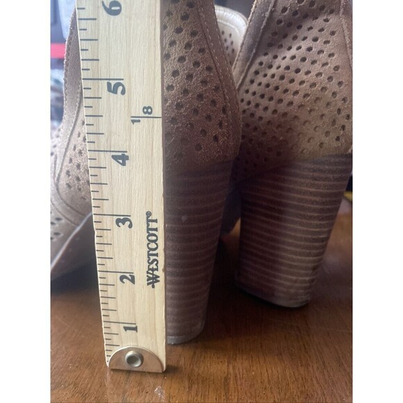 Lucky Brand Women Leather Upper Open Toe High Heel Ankle Booties Size 9 W/39 - Picture 4 of 16